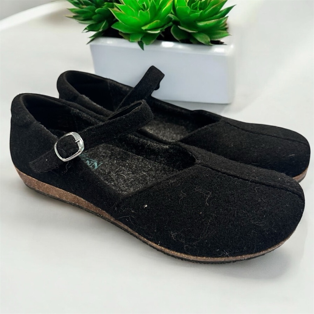 Stegman Wool Black Mary Jane Clogs